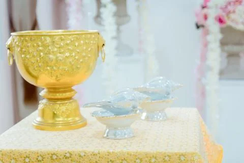 Image of conch shell for  traditional thailand wedding style Stock Photos