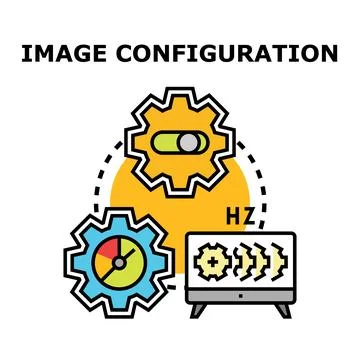 Image configuration process with digital media settings 스톡 일러스트