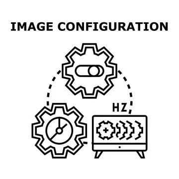 Image configuration process with digital media settings 스톡 일러스트