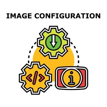 Image configuration process with settings and information Stock Illustration