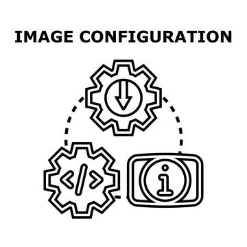 Image configuration process with settings and information Stock Illustration