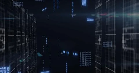 Image of connections and data processing over computer servers Foto stock