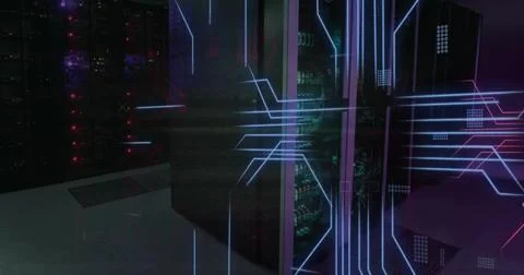 Image of connections and data processing over computer servers Foto stock