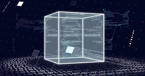 Image of connections and data processing over dark background Stock Photos