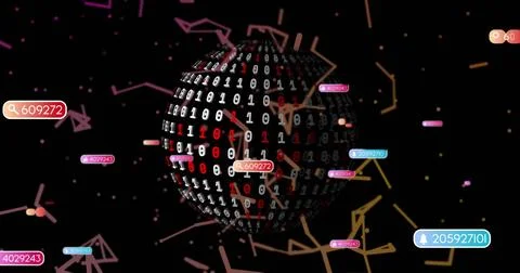 Image of connections and data processing over globe 写真素材