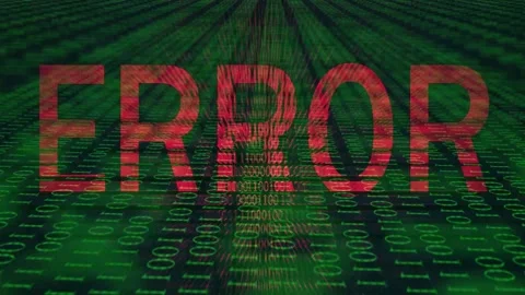 The image contains the word "ERROR" in red capital letters against Stock Footage 280025136