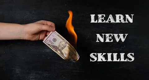 The image conveys the idea that one must learn new skills to succeed in life Stock Photos