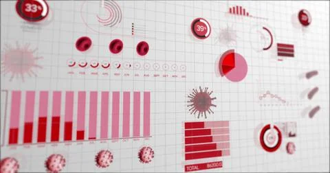 Image of coronavirus statistical data processing Stock Illustration