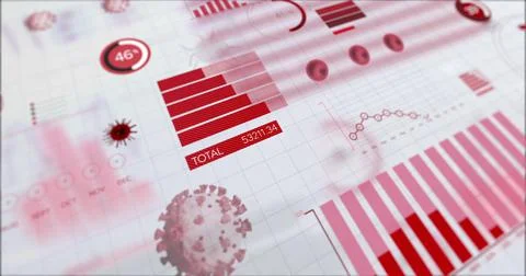 Image of coronavirus statistical data processing Stock Illustration