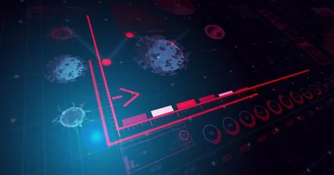 Image of coronavirus statistical data processing Stock Illustration