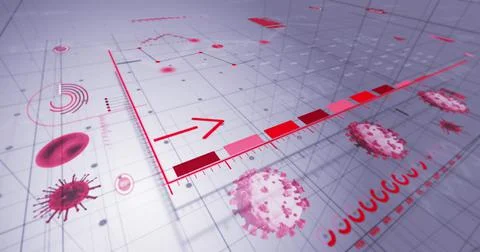 Image of coronavirus statistical data processing Stock Illustration