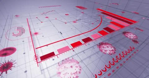 Image of coronavirus statistical data processing Stock Illustration