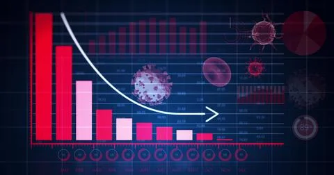 Image of coronavirus statistical data processing Illustrazione stock