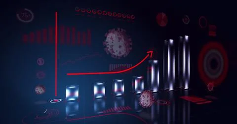 Image of coronavirus statistical data processing Illustrazione stock