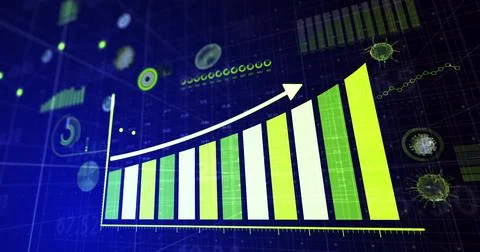 Image of coronavirus statistical data processing Stock Illustration