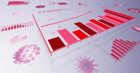 Image of coronavirus statistical data processing Stock Illustration