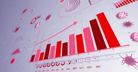 Image of coronavirus statistical data processing 库存插图