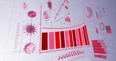 Image of coronavirus statistical data processing Stock Illustration