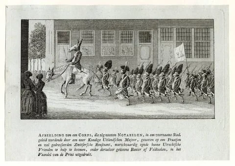 Image of a corps, who call Zig notables, in a first name city, being led b... 写真素材