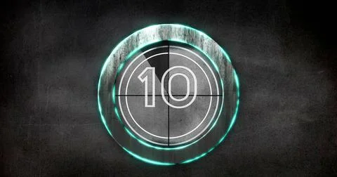 Image of countdown on black background Illustrazione stock