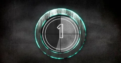 Image of countdown on black background Stock Illustration