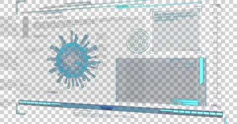 Image of covid 19 cell and medical data processing on screen Illustrazione stock