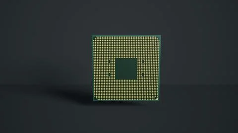 Image of cpu processor chip on a black background. Equipment and computer har Stock Photos