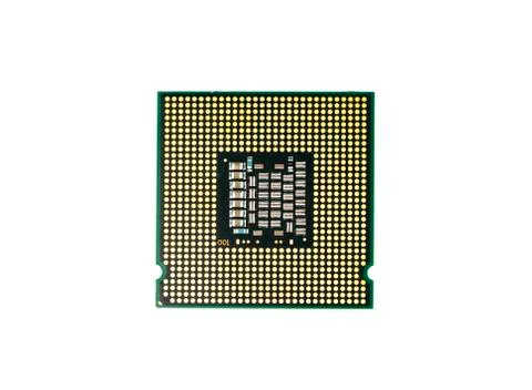 Image of cpu processor chip on a white background. Equipment and computer har 스톡 사진