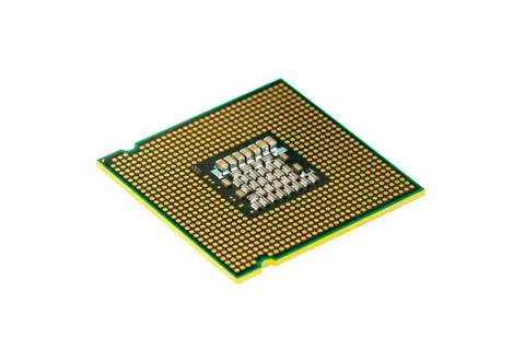 Image of cpu processor chip on a white background. Equipment and computer har Stock Photos