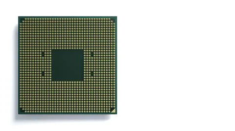 Image of cpu processor chip on a white background. Equipment and computer har Stock Photos