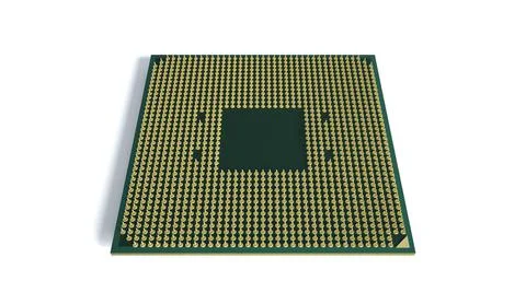 Image of cpu processor chip on a white background. Equipment and computer har Stock Photos