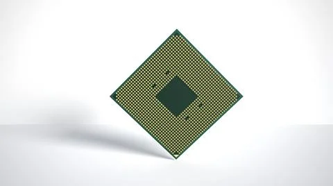 Image of cpu processor chip on a white background. Equipment and computer har Stock Photos