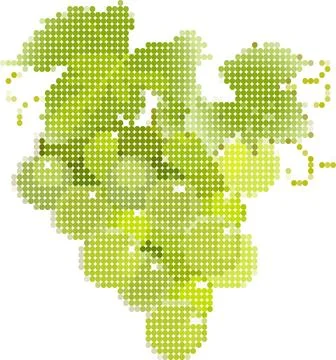 Image for creativity "green grapes" in cells - embroidery or drawing, creativity Stock Illustration