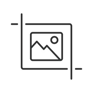 Image cropping and photo editing icon in line design. Image, cropping, photo Stockillustratie