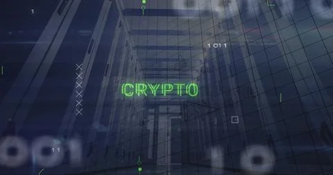 Image of crypto text, binary codes, computer language, mathematical equations Stock Photos
