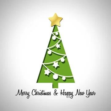 An image of a cut out christmas tree Stock Illustration