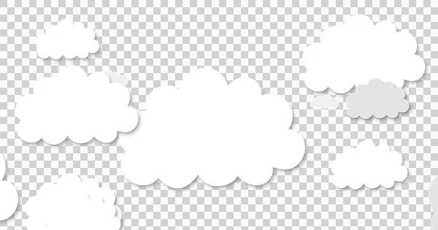 Image of cut outs of white and grey clouds moving on black sky in the background イラスト素材