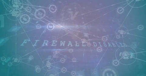 Image of cyber attack data processing over network of connections Stock Photos