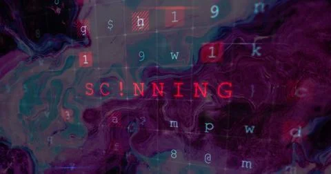 Image of cyber attack warning over moving background Stock Illustration