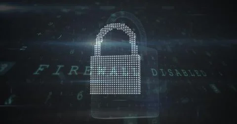 Image of cyber attack warning over online security symbols Stock Illustration