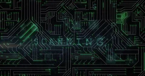 Image of cyber security data processing over microprocessor connections against 스톡 사진