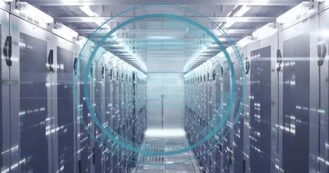 Image of cyber security data processing over computer servers 스톡 사진