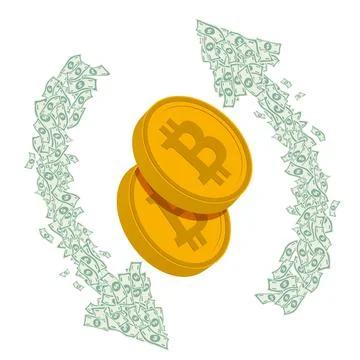 Image of cyclic arrows, which are designed in the form of dollar bills with a Stock Illustration