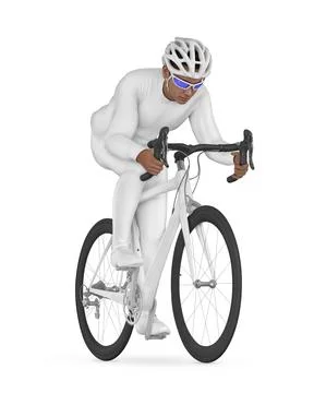 An image of a Cyclist isolated on a white background Stock Illustration