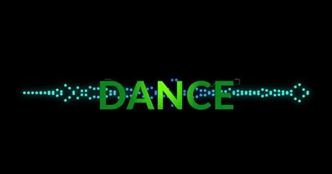 Image of dance text over equalizer on black background Foto stock