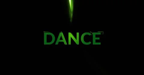 Image of dance text over neon light trails on black background Stock Photos