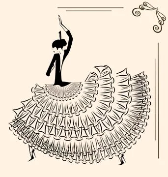 Image of dancer flamenco Stock Illustration