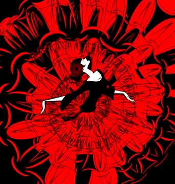 Image of dancer in red-black Stock Illustration