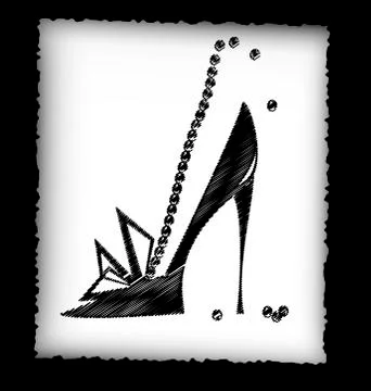 Image of dark shoe Stock Illustration