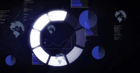 Image of data loading ring on black background Stock Illustration